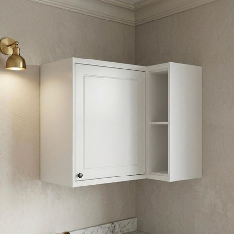 Armário Aéreo de Canto 100% MDF Cozinha Sevilha Branco