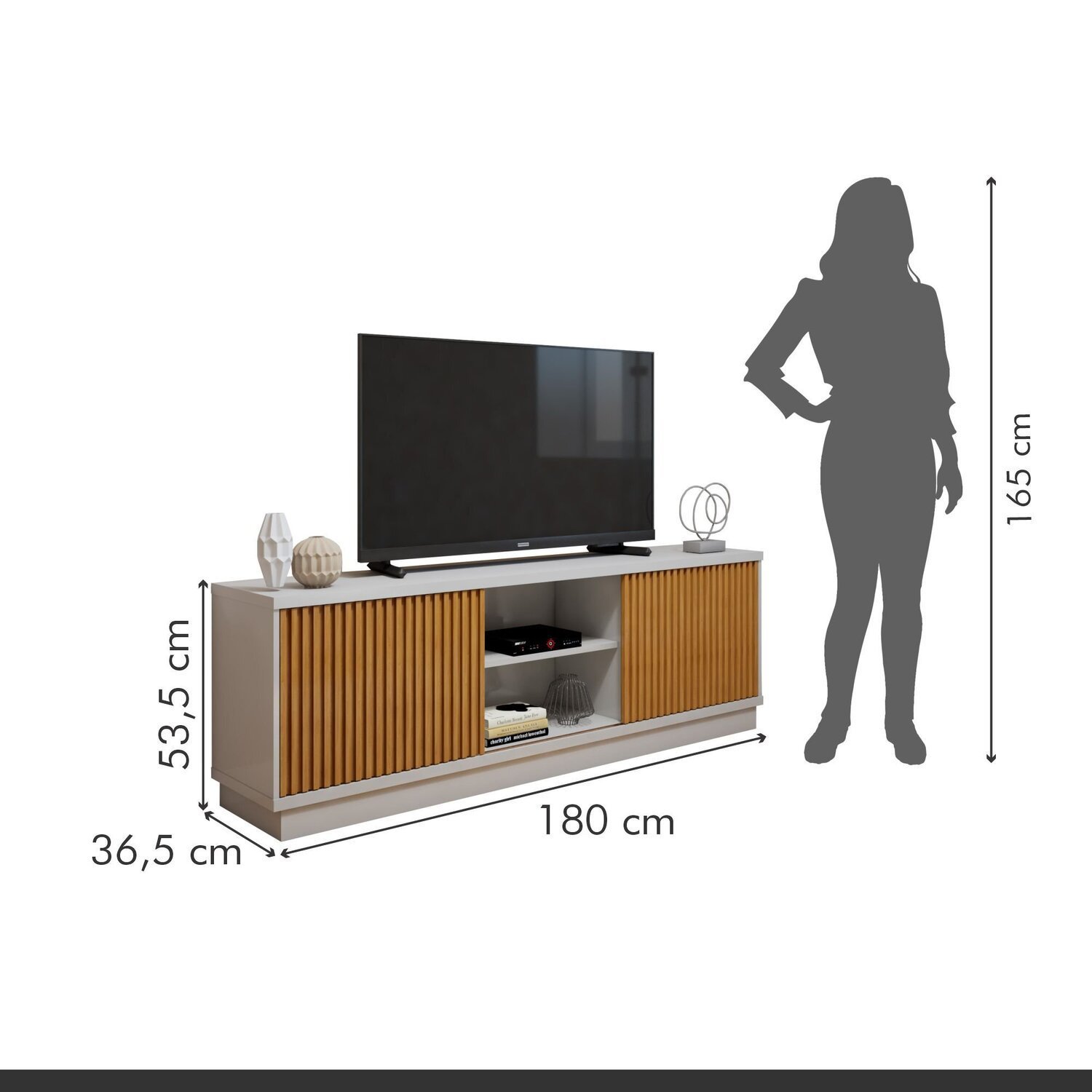 Rack para Tv até 75 Polegadas com 2 Portas Ripadas Burgos - 6