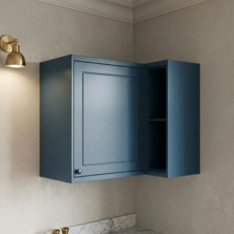 Armário Aéreo de Canto 100% MDF Cozinha Sevilha Azul