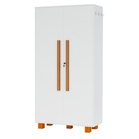 Armário Multiuso 100% Mdf 2 Portas C/ Chave Londres Branco