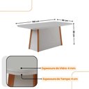 Ver imagem 4 de Mesa de Jantar Diane 180cm Tampo MDF Vidro 6 Cadeiras Isadora Moderna Tork Naturale Serigrafia Off