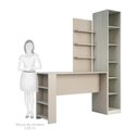 Ver imagem 4 de Guarda Roupa Closet sem Portas com 6 Prateleiras e Bancada com Painel Prime Luciane Móveis
