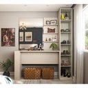 Ver imagem 1 de Guarda Roupa Closet sem Portas com 6 Prateleiras e Bancada com Painel Prime Luciane Móveis