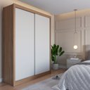 Ver imagem 2 de Guarda-Roupa Casal 2 Portas Correr Montclair 100% MDF 4 Gavetas Portas Dupla Face