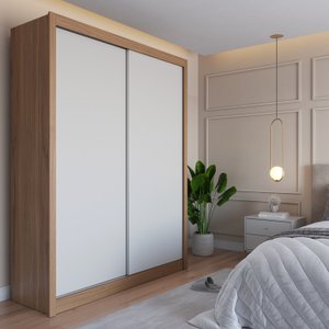 Guarda-Roupa Casal 2 Portas Correr Montclair 100% MDF 4 Gavetas Portas Dupla Face