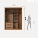 Ver imagem 4 de Guarda-Roupa Casal 2 Portas Correr Montclair 100% MDF 4 Gavetas Portas Dupla Face