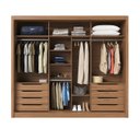 Ver imagem 3 de Guarda-Roupa Casal Grande com 3 Portas de Correr e 8 Gavetas Montclair 100% MDF