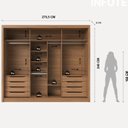Ver imagem 5 de Guarda-Roupa Casal Grande com 3 Portas de Correr e 8 Gavetas Montclair 100% MDF