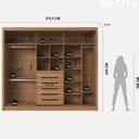 Ver imagem 4 de Guarda-Roupa Casal 3 Portas Correr Montclair 100% MDF 6 Gavetas com Porta-Jóias