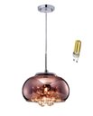 Ver imagem 1 de Luminaria Bacia Cobre Pendente Metal e Cristais K9 Legítimos com Lâmpada G9 Led 3000k Bivolt