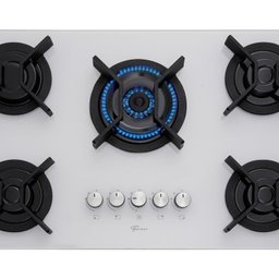 Conjunto de Embutir Fischer com Forno Elétrico 50l com Air Fryer 220v + Micro-ondas 25l com Dourador 220v + Cooktop 5 Bocas Tripla Chama Linha Infinity - 4