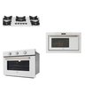 Conjunto de Embutir Fischer com Forno Elétrico 50l com Air Fryer 220v + Micro-ondas 25l com Dourador 220v + Cooktop 5 Bocas Tripla Chama Linha Infinity - 1