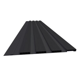 Painel Ripado de Pvc 25 Cm X 2,70 Metros Régua Cor:relevo Preto