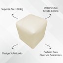 Ver imagem 2 de Puff Decorativo Quadrado Penteadeira Urban - Bege-bege Corino