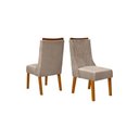 Ver imagem 1 de Kit 2 Cadeiras Sala Jantar Jade 2 Un Freijó/suede Kraft Bege - Dj Móveis