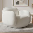 Ver imagem 2 de Poltrona Decorativa Orgânica para Sala Living Valley P07 Prime Bouclê Cru - Lyam Decor