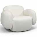 Ver imagem 1 de Poltrona Decorativa Orgânica para Sala Living Valley P07 Prime Bouclê Cru - Lyam Decor