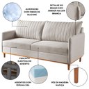 Ver imagem 3 de Sofá Fixo 2 Lugares Living Persa Linho Bege Marfim