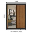 Ver imagem 4 de Guarda-roupa Solteiro Madesa Dallas Plus 2 Portas de Correr com Espelho 4 Gavetas