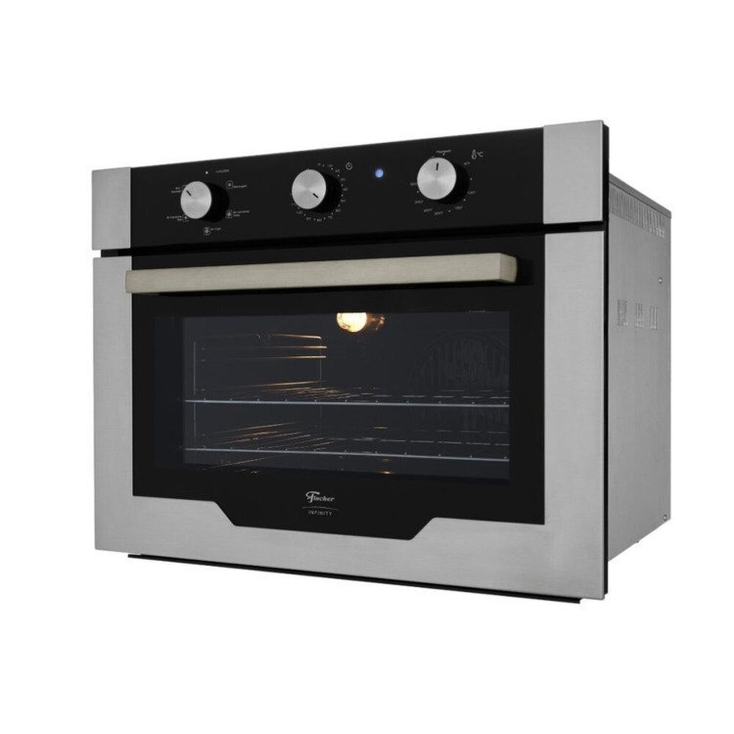 Conjunto de Embutir Fischer com Forno Elétrico 50l com Air Fryer 220v + Micro-ondas 25l com Dourador 220v + Cooktop 5 Bocas Tripla Chama Linha Infinity - 10