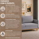 Ver imagem 5 de Sofá Fixo 2 Lugares Living Persa Veludo Cinza