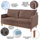 Ver imagem 4 de Sofá Fixo 2 Lugares Living Persa Veludo Marrom