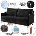 Ver imagem 4 de Sofá Fixo 2 Lugares Living Persa Veludo Preto
