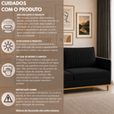 Ver imagem 5 de Sofá Fixo 2 Lugares Living Persa Veludo Preto