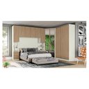 Ver imagem 3 de Quarto Modulado Casal Ambiente 5 New Predileto 5 Peças Areia Jequitibá - Henn