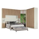 Ver imagem 1 de Quarto Modulado Casal Ambiente 5 New Predileto 5 Peças Areia Jequitibá - Henn