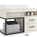 Ver imagem 2 de Gabinete para Banheiro Suspenso New 80 Off White/Carvalho