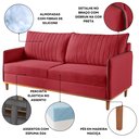 Ver imagem 4 de Sofá Fixo 2 Lugares Living Persa Veludo Vermelho