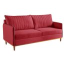 Ver imagem 2 de Sofá Fixo 2 Lugares Living Persa Veludo Vermelho