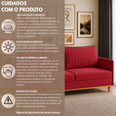 Ver imagem 5 de Sofá Fixo 2 Lugares Living Persa Veludo Vermelho