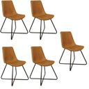 Ver imagem 1 de Conjunto 5 Cadeiras para Sala de Jantar Brenda Marrom/Caramelo