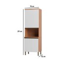 Ver imagem 2 de Armário de Cozinha para Forno/micro-ondas com 4 Portas 70cm Multimóveis Cr20399 Freijó/branco