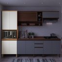Ver imagem 6 de Armário de Cozinha para Forno/micro-ondas com 4 Portas 70cm Multimóveis Cr20399 Freijó/branco