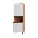 Ver imagem 1 de Armário de Cozinha para Forno/micro-ondas com 4 Portas 70cm Multimóveis Cr20399 Freijó/branco