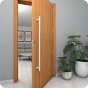 Ver imagem 5 de Puxador de Porta Branco Vidro Pivotante Madeira 120cm M.s