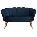 Ver imagem 4 de Namoradeira Poltrona Decorativa Pétala Pé Palito Veludo Azul Marinho - Fm