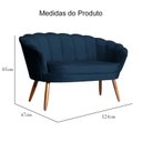 Ver imagem 6 de Namoradeira Poltrona Decorativa Pétala Pé Palito Veludo Azul Marinho - Fm