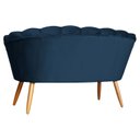 Ver imagem 5 de Namoradeira Poltrona Decorativa Pétala Pé Palito Veludo Azul Marinho - Fm