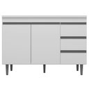 Ver imagem 1 de Balcão Gabinete Cozinha Andréia 100cm Com Tampo 2 Portas Branco - Desk Design