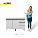 Ver imagem 5 de Balcão Gabinete Cozinha Andréia 100cm com Tampo 2 Portas Branco - Desk Design