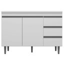 Ver imagem 2 de Balcão Gabinete Cozinha Andréia 100cm com Tampo 2 Portas Branco - Desk Design