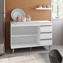 Ver imagem 4 de Balcão Gabinete Cozinha Andréia 100cm com Tampo 2 Portas Branco - Desk Design