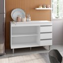 Ver imagem 3 de Balcão Gabinete Cozinha Andréia 100cm Com Tampo 2 Portas Branco - Desk Design