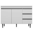 Ver imagem 1 de Balcão Gabinete Cozinha Andréia 100cm com Tampo 2 Portas Branco - Desk Design