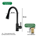 Ver imagem 3 de Torneira de Cozinha Monocomando Gourmet N4 Bancada Extensível Preta
