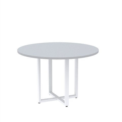 Mesa de Reunião Redonda 100cm MRR1100P25TUB Cinza/Branco